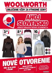 Woolworth leták  s platnosťou 9. 10. - 15. 10. 2026 NOVÉ OTVORENIE DŇA 15.10.2026 V ŽILINE (Námestie Andreja Hlin...